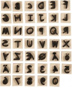 Foam stempels letters en cijfers 41 st 3x3 cm